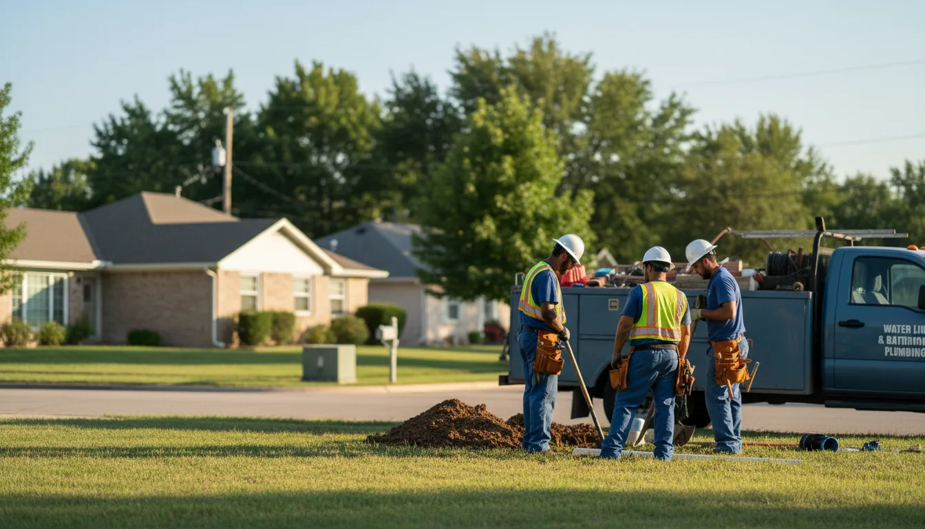 Residential water line and bathroom plumbing service in Glandorf, OH